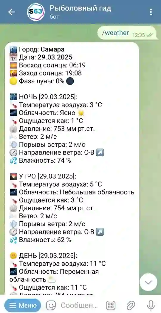 Прогноз погоды в городе