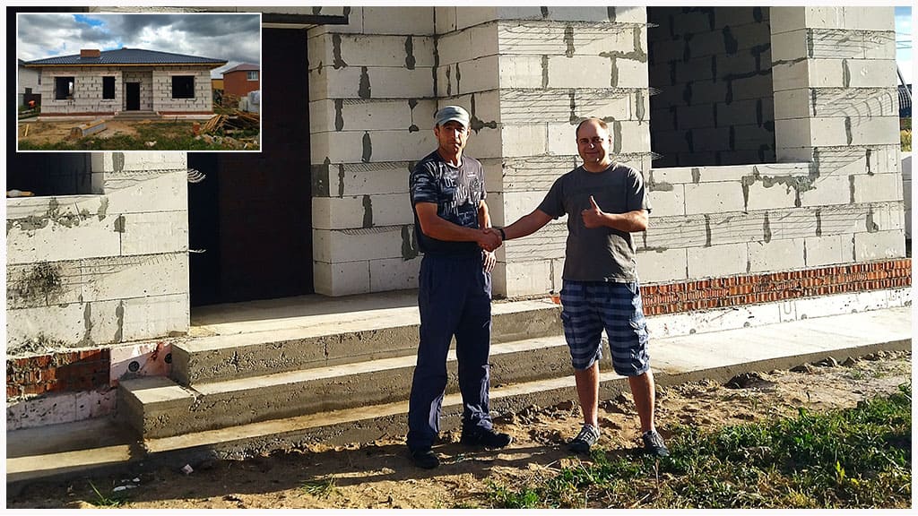 Фото с Заказчиком дома из газобетона в Балашихе. Заказ с "Авито"