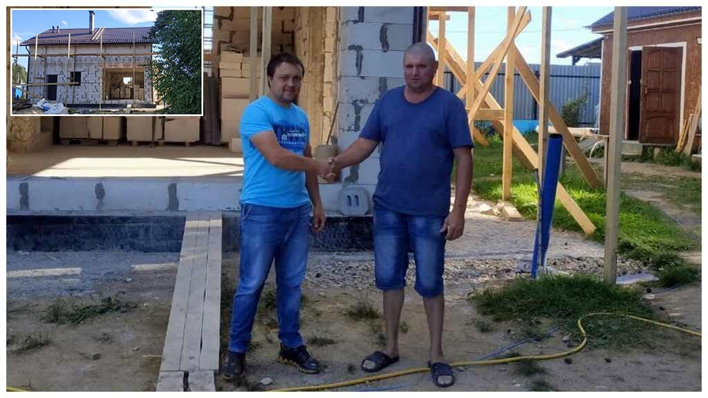 Фото бригады строителей домов из газобетона в Серпухове