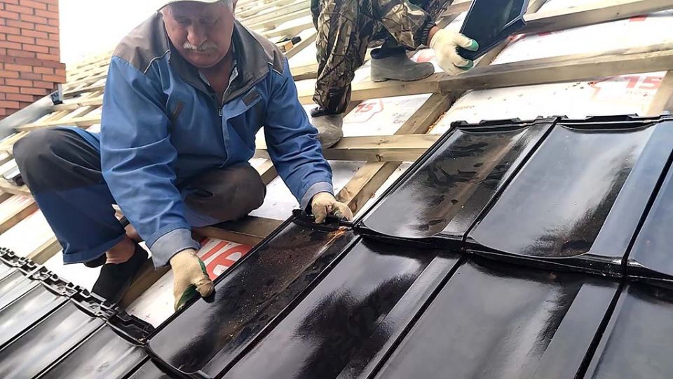 Монтаж натуральной черепицы