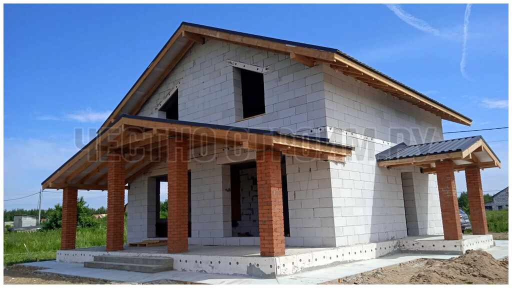 Строительство нашей бригадой строителей дома из газобетона в Москве