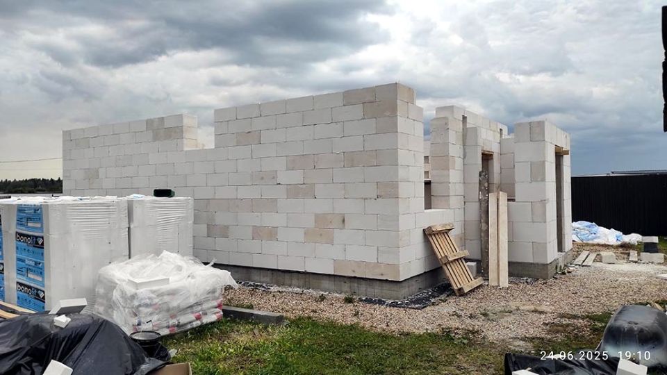 Коробка дома из газобетона