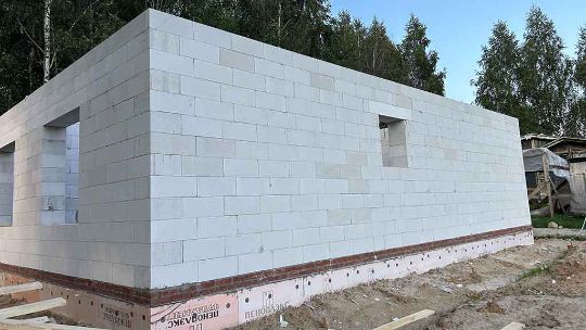 Коробка дома из газобетона