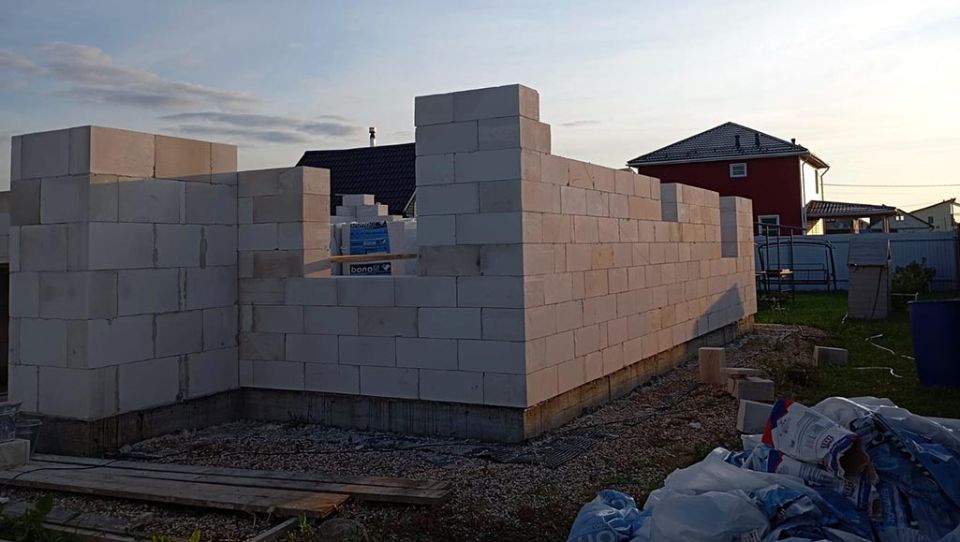 Коробка дома из газобетона