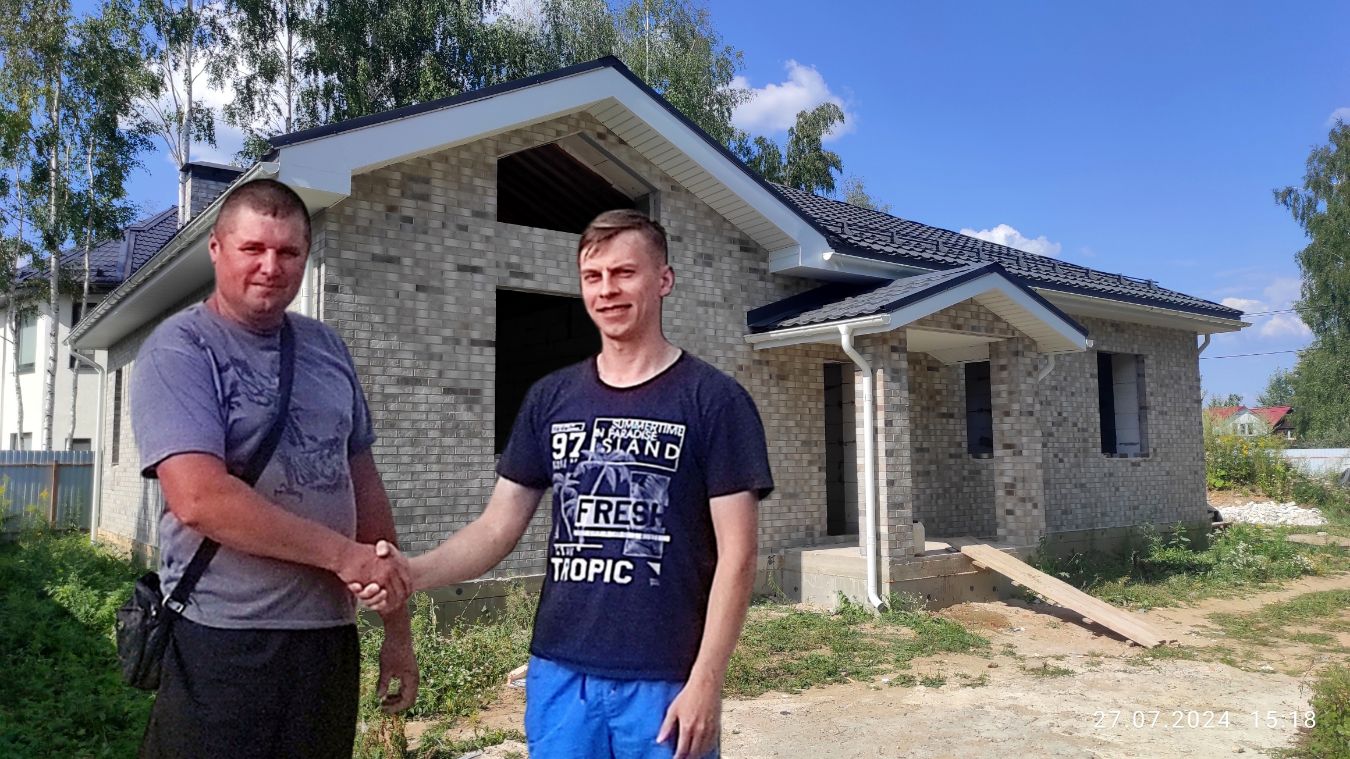 Строительство одноэтажного дома из газобетона с облицовкой в Домодедово