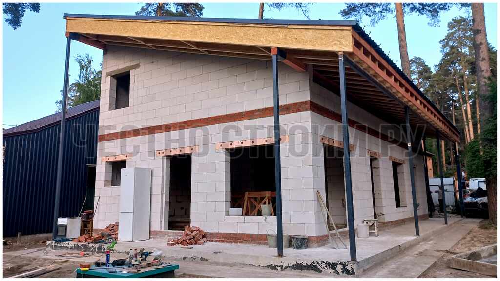 Одноэтажный дом из газоблока в Раменском.