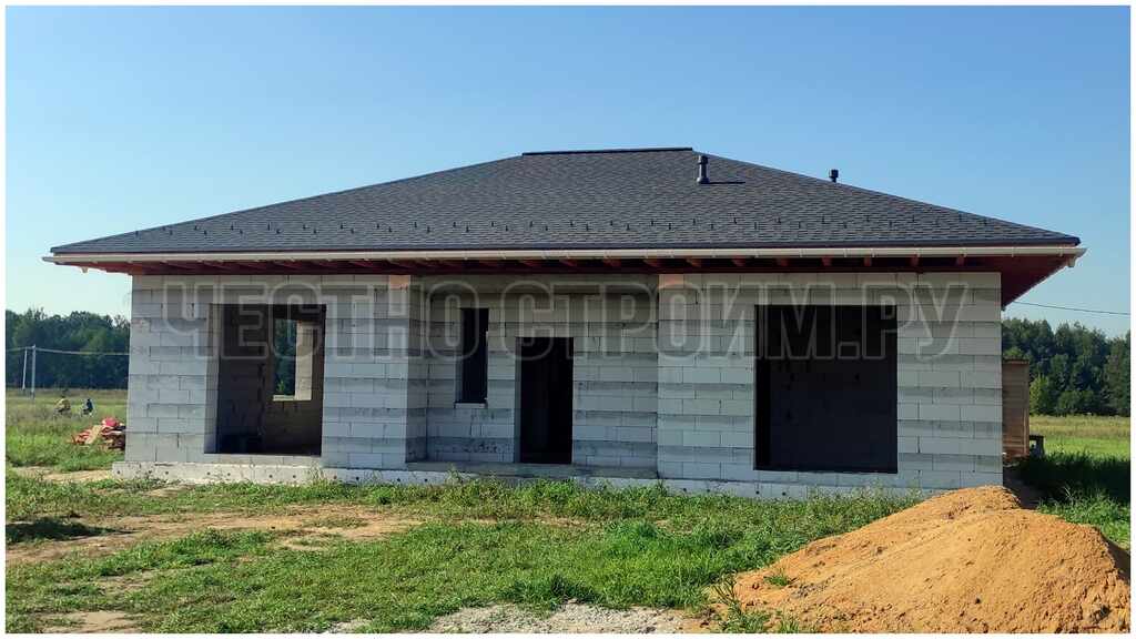 Одноэтажный дом из газобетона в Москве