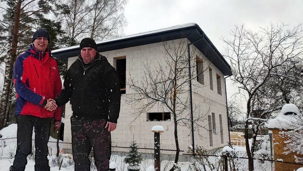 Фото с Заказчиком двухэтажного дома из газоблока во Фрязино