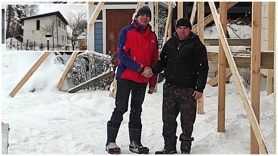 Фото с Заказчиком двухэтажного дома из газоблока во Фрязино