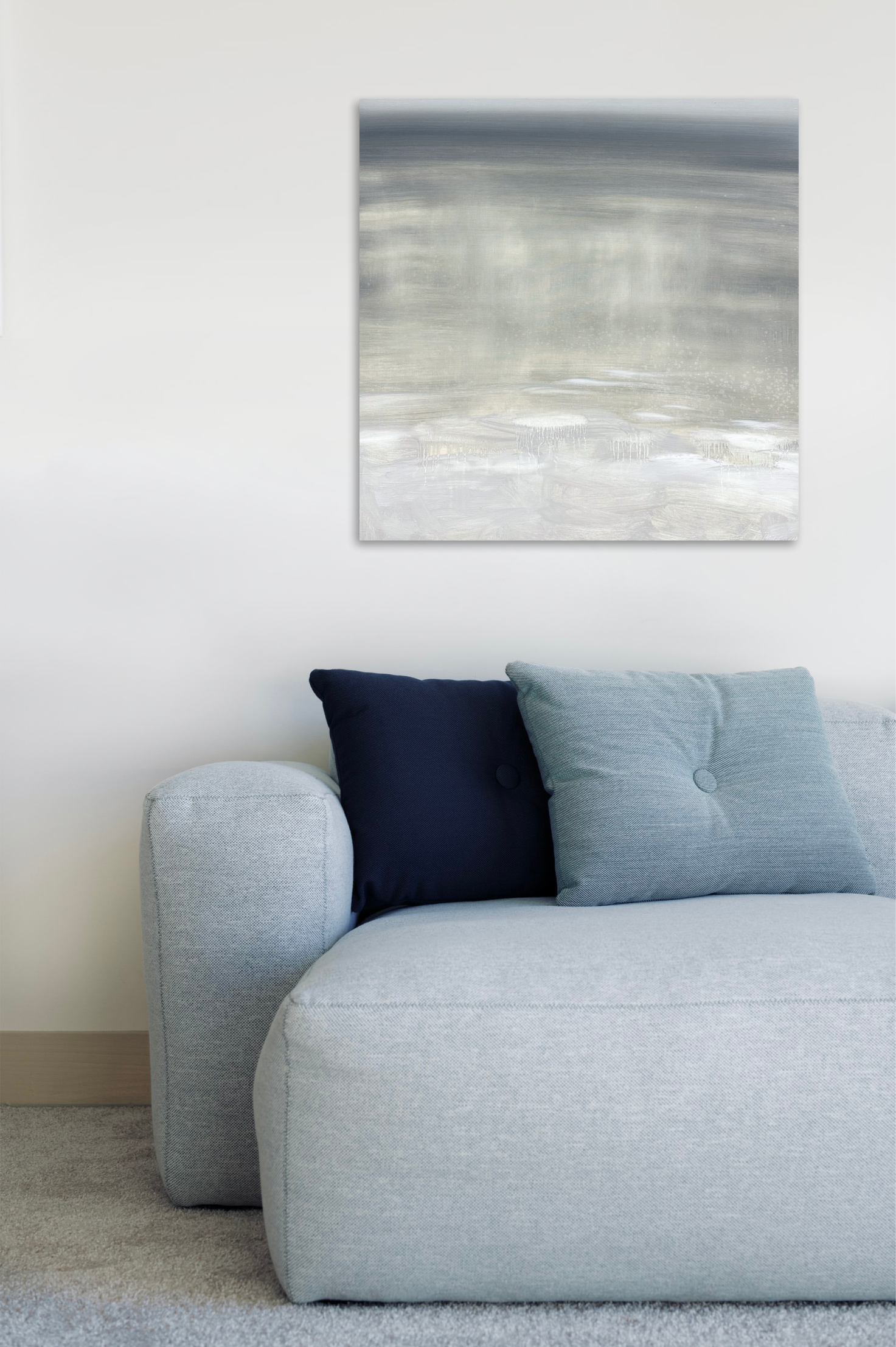 Зимний пейзаж маслом, серия Белым-бело, купить картину Анастасии Поповой