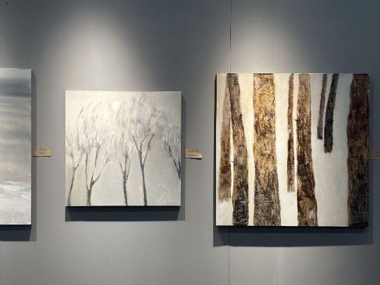 Зимний пейзаж маслом, серия Белым-бело, купить картину Анастасии Поповой