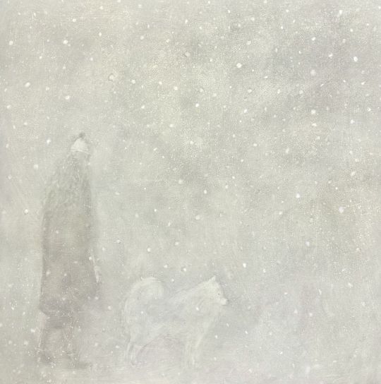 Зимний пейзаж маслом, серия Белым-бело, купить картину Анастасии Поповой