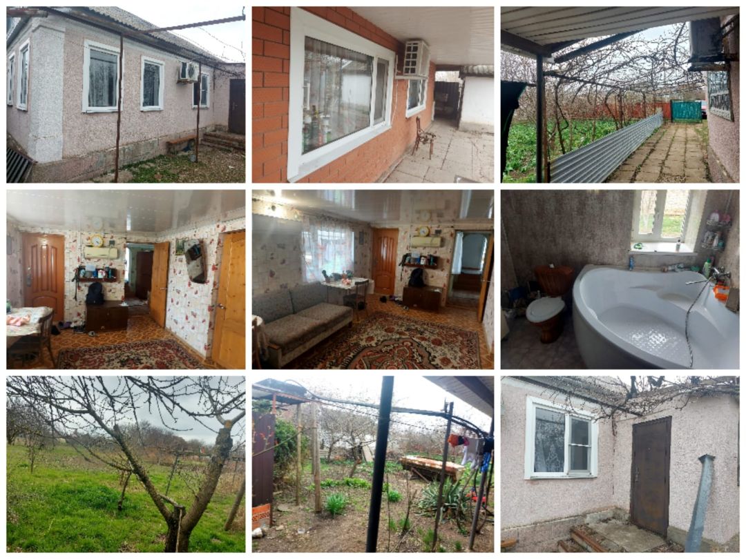 Дом на побережье Азовского моря, 52 кв.м, кухня18 кв. м.,ванная10 кв. м., 3 проходных комнаты, котельная, газ, вода, электричество централизованное. Участок - 12 соток: фруктовый сад- фундук, абрикос, груша,яблони,виноград,орехи. 3500 🍋(торг)