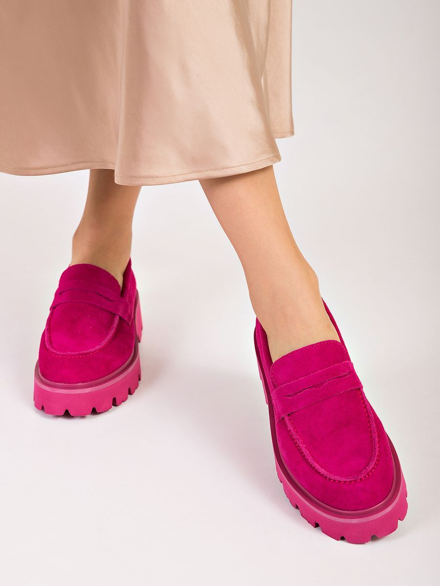 Лоферы женские замшевые