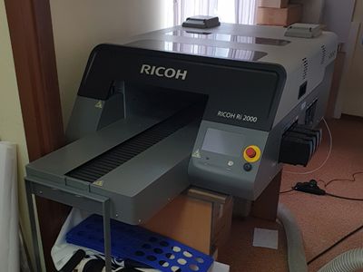 Ricoh Ri 2000 — промышленный DTG‑принтер для прямой печати по текстилю в московской типографии: высокая детализация, белый тонер и автоматизация.