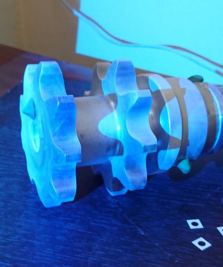 Сканирование зубчатого вала промышленного станка