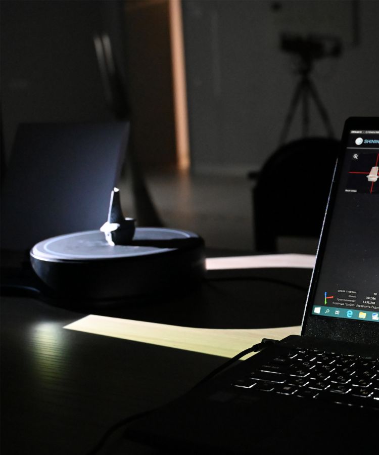 Сканирование 3D лопатки на учебном сканере