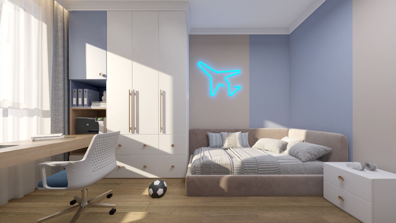 ЖК "Символ". Интерьер в трендовом цвете - тауп. Детская