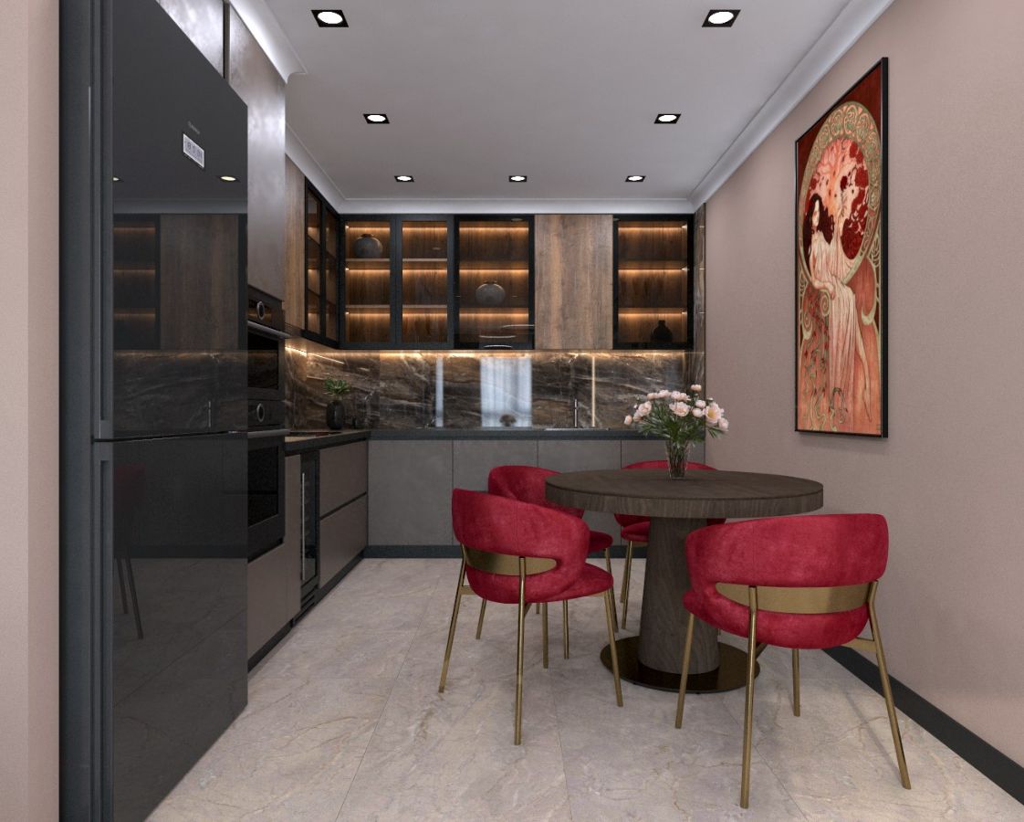 ЖК «Большая Очаковская 2». Проект квартиры в современном стиле. Кухня