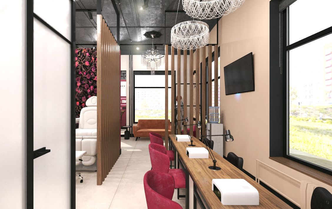 Салон красоты. Зона маникюра.