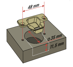 Стандартная петля с диаметром чаши 35 мм