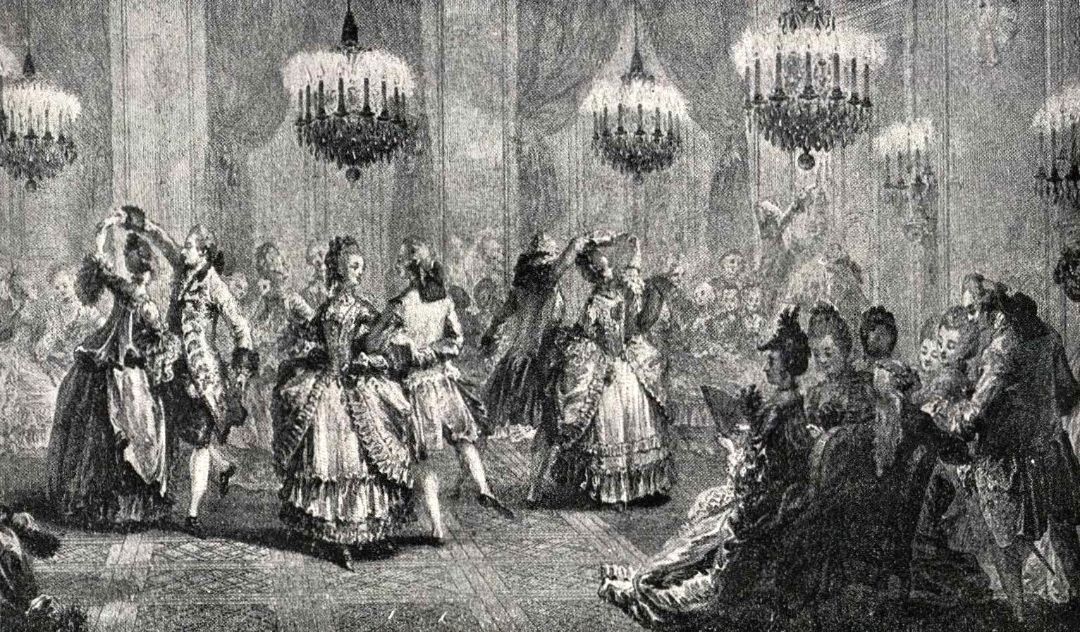 Бал во дворце Людовика XVI. Флейшман Г., Королева Мария-Антуанетта: Ее частная и интимная жизнь. Ее любовные похождения по памфлетам и пасквилям того времени / Г. Флейшман и Альмерас ; полный перевод с французского А. Гретман. – Москва : Сфинкс, 1911. – 505, [7] с., [46] л. ил. : ил. ; 22 см. (инв. номер Р 230.086).