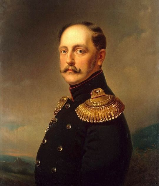 Портрет императора Николая I (1850-е годы) выполнил немецкий живописец и художник-копиист, портретист Георг (Егор Иванович) [фон] Ботман (1810 – 1891). Источник изображения: https://ru.wikipedia.org/