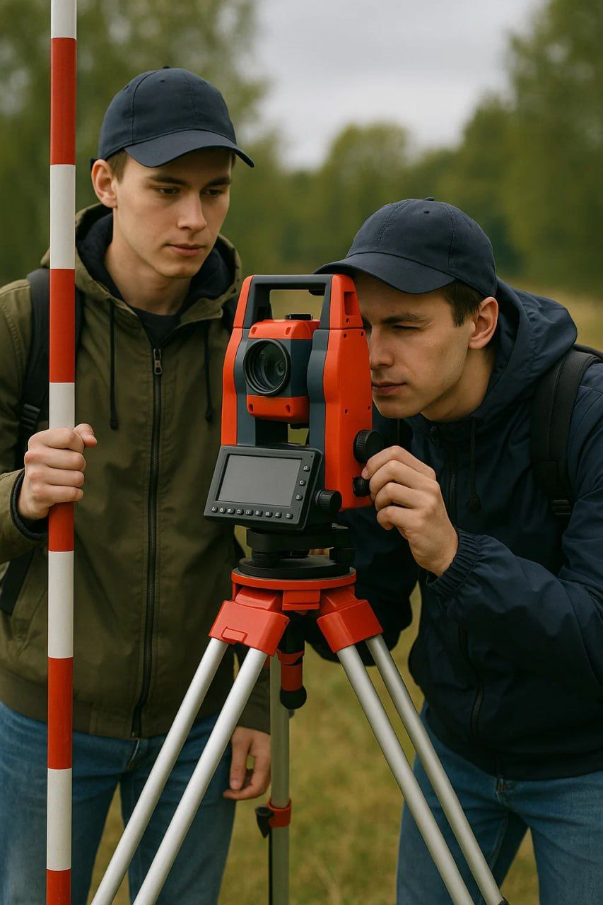 Студенты работаю в поле