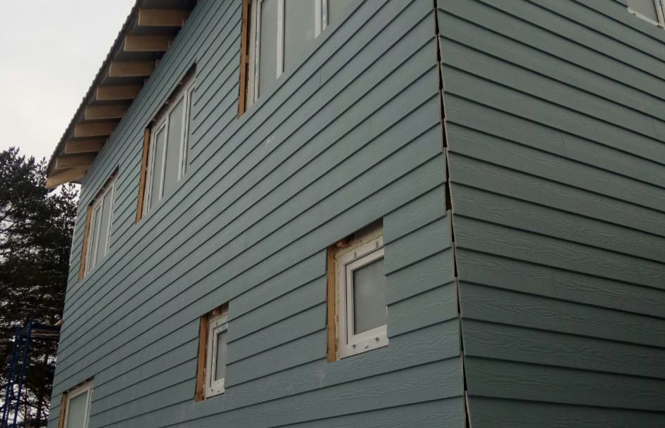 Каркасный дом отделка фасада фиброцемент DECOVER