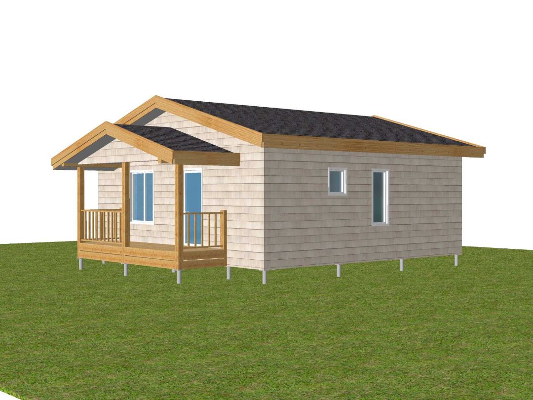 Каркасный дачный дом 1 этаж