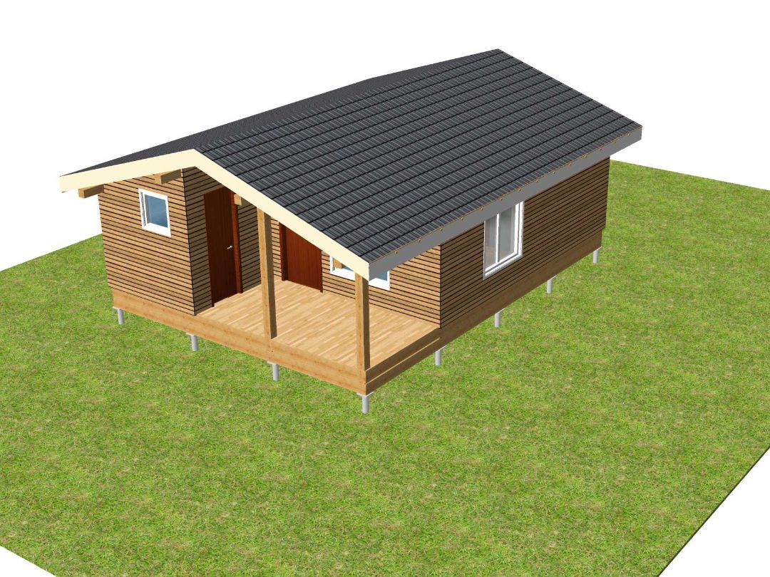 Каркасный одноэтажный дом