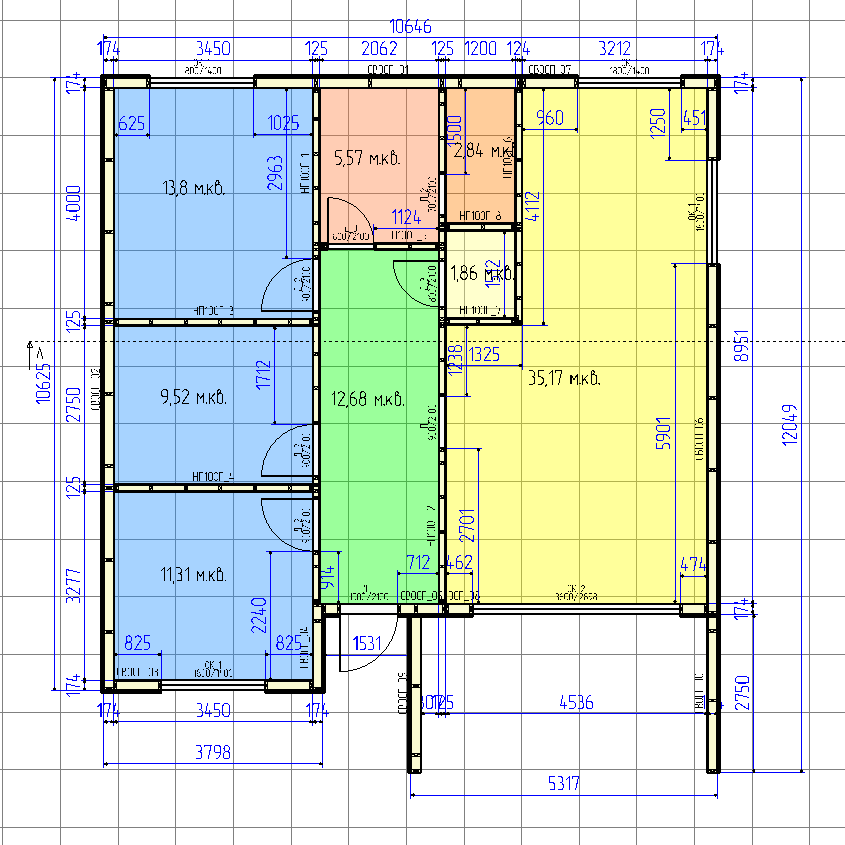Точная сметная стоимость строительства одноэтажного дома 119.69 м2