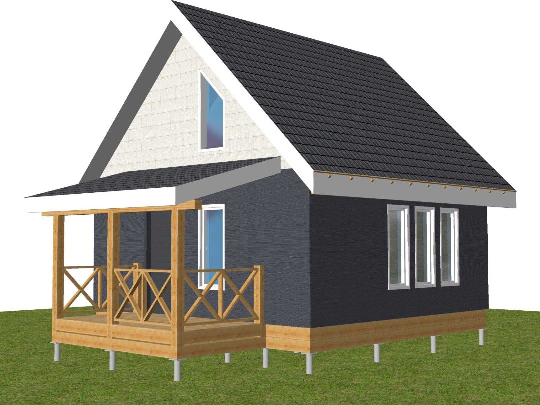 Каркасный дачный дом