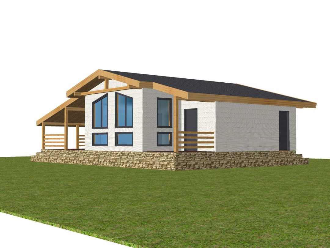 Оригинальный проект загородного коттеджа