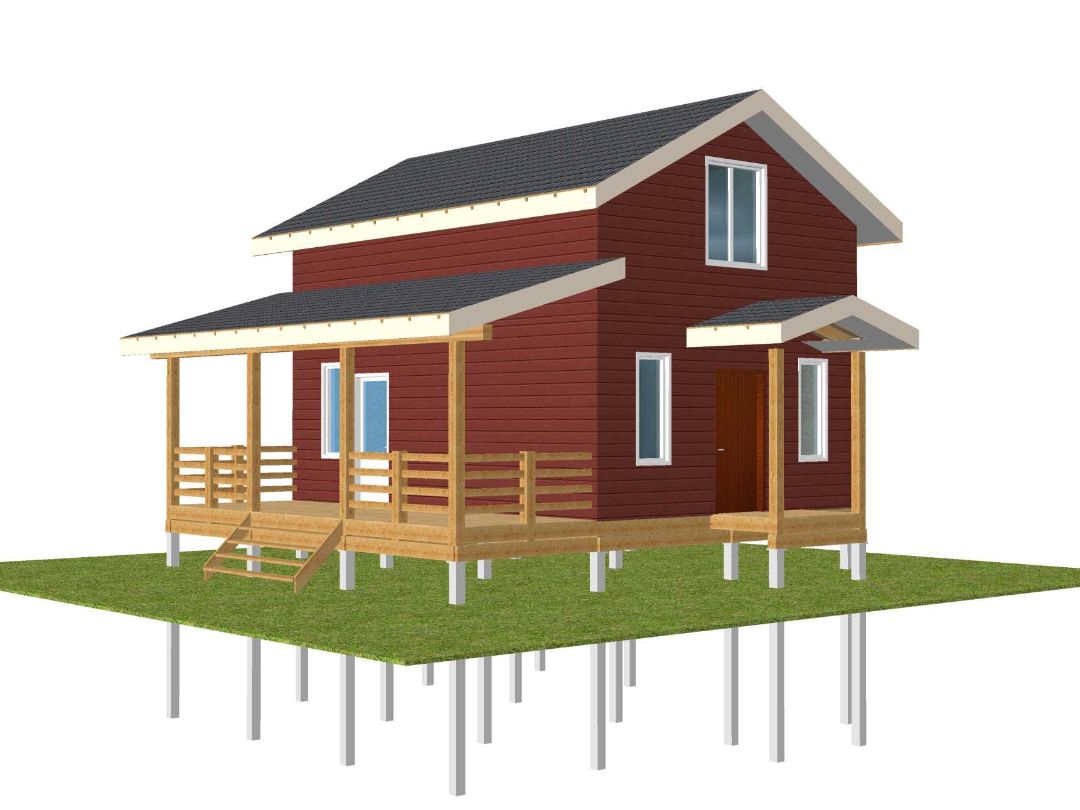 Двухэтажный дом с террасой