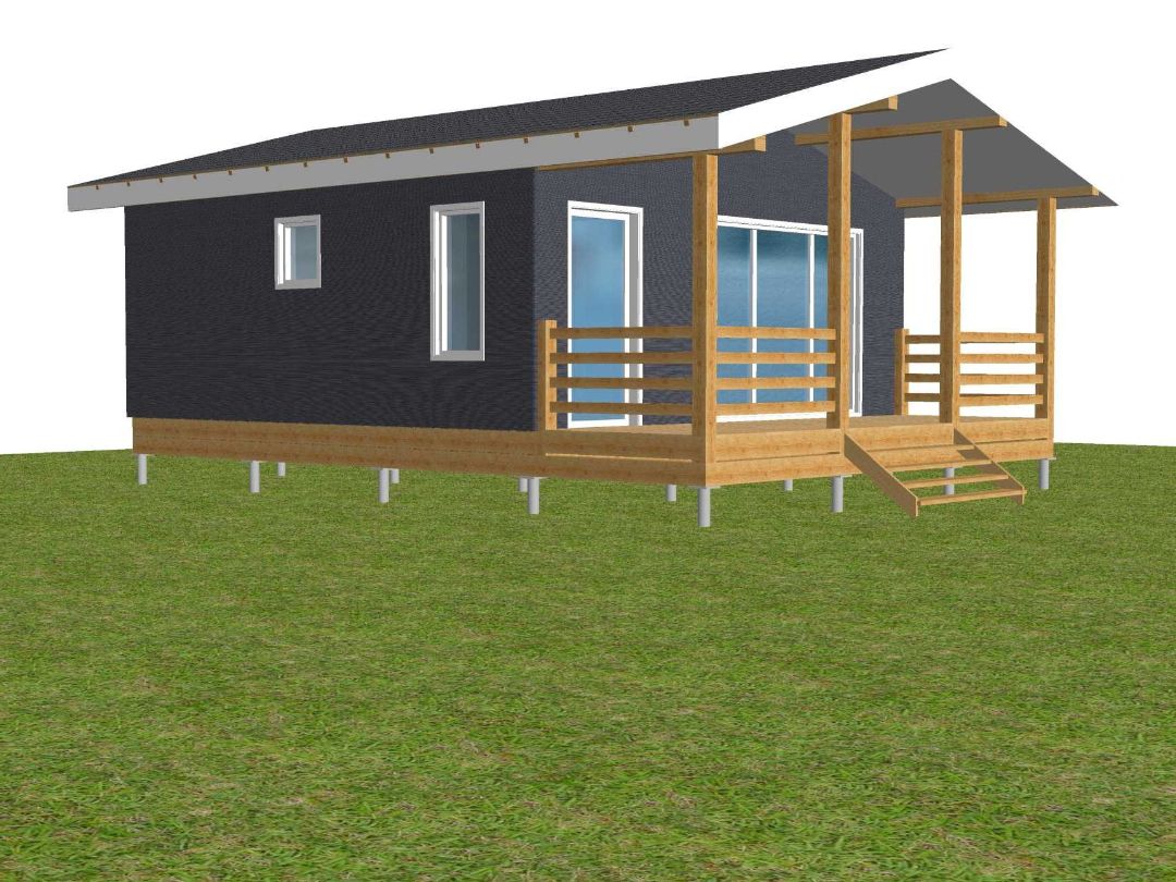 Домик для СНТ с террасой