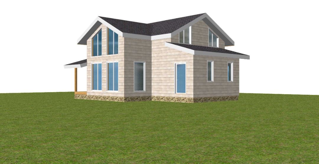 Проект строительства двухэтажного дома с теплой верандой