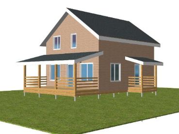 Дом с террасой каркасный