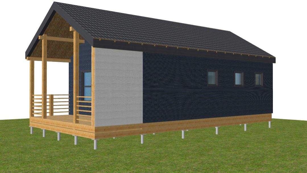 Каркасный дом с террасой