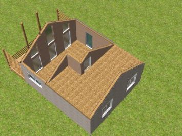 Дом из СИП панелей с лофтом