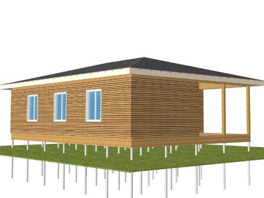 Проект дома с вальмовой крышей из СИП панелей