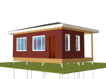 Дом с односкатной крышей на две семьи