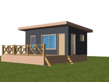 Маленький садовый домик с террасой