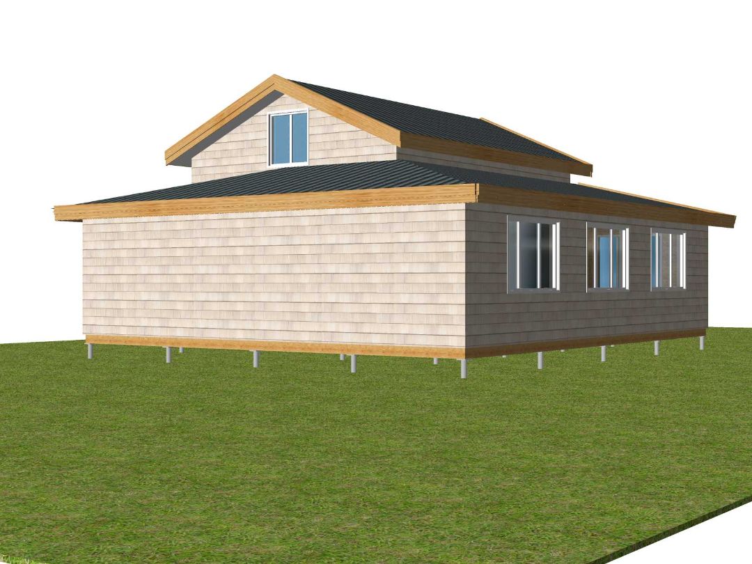 Двухэтажный дом с верандой