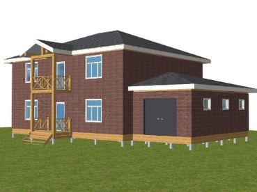 Дом с балконом и гаражом