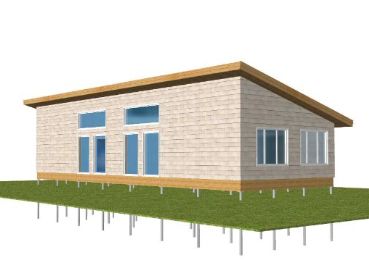 Дом с односкатной крышей на две семьи