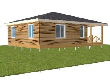 Дом с односкатной крышей на две семьи