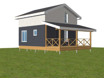 Смета на строительство двухэтажного  дома с мансардой 87.5 м2