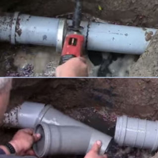 Устранение засора с разборкой и сборкой труб канализации ПВХ до 110 Ø (до 5 секций)