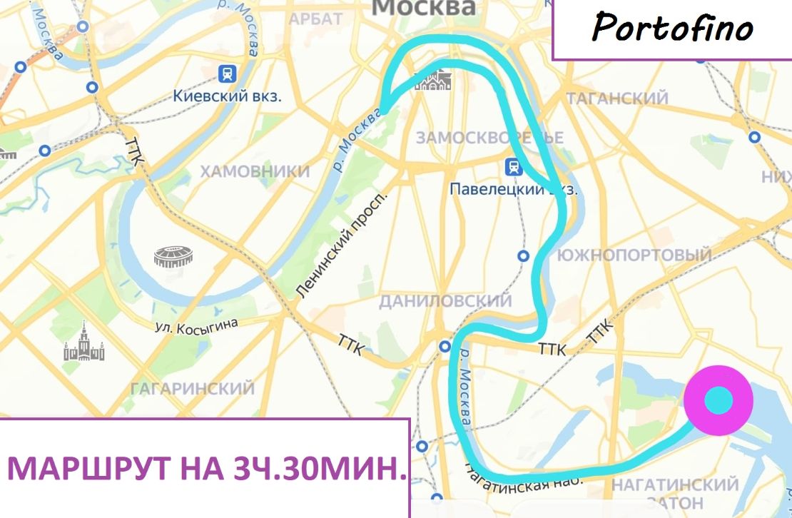 Аренда катера с капитаном в Москве схема маршрута вариант первый